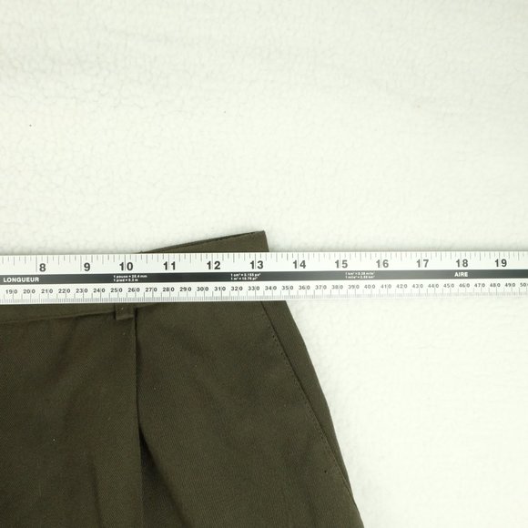 Vintage Womens Trousers 10 Olive Green Pants High Rise Cropped Pockets 70s 80s - Picture 7 of 11